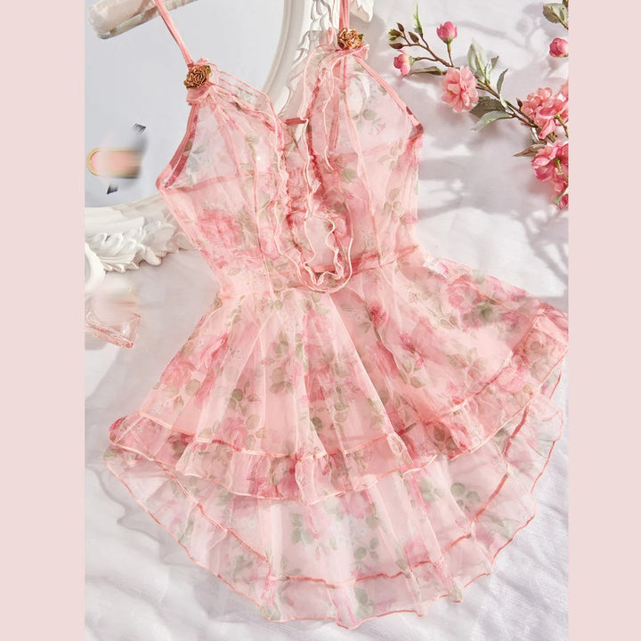 Floral Lace Sheer Slip Dress