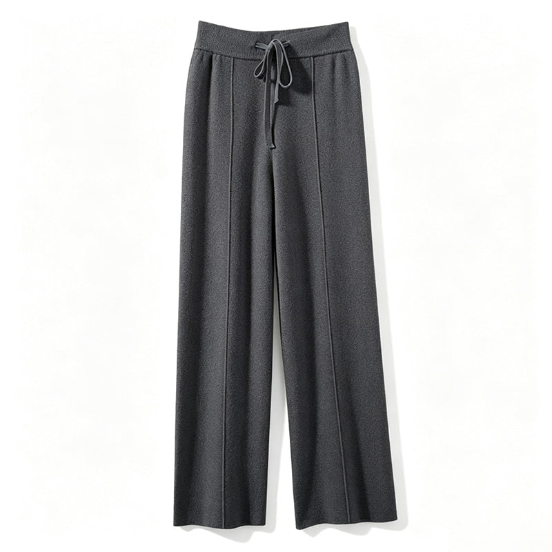 New Autumn/Winter High-Waisted Warm Knitted Straight-Leg Pants