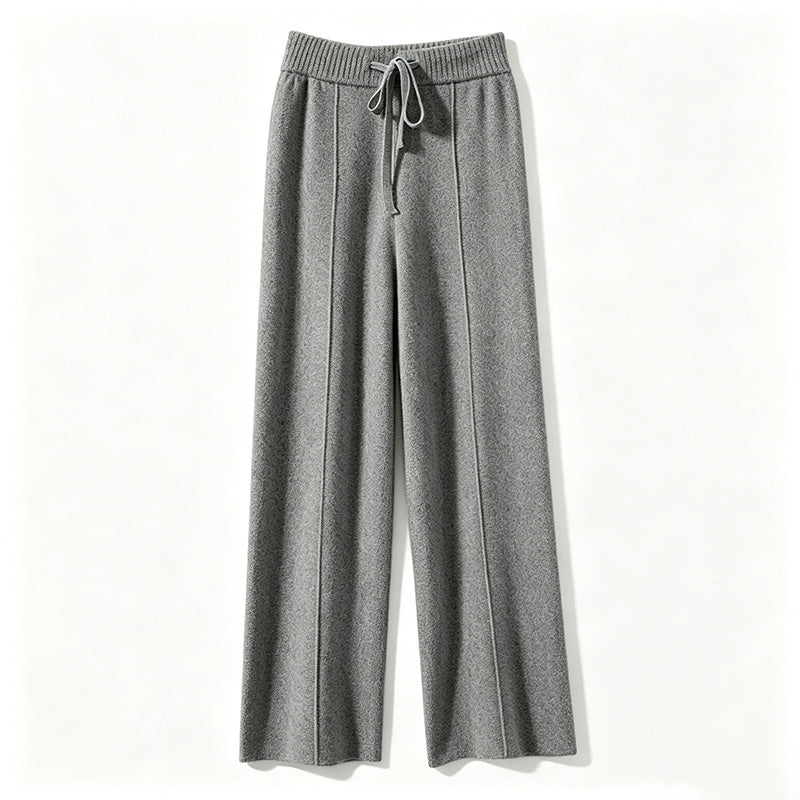 New Autumn/Winter High-Waisted Warm Knitted Straight-Leg Pants