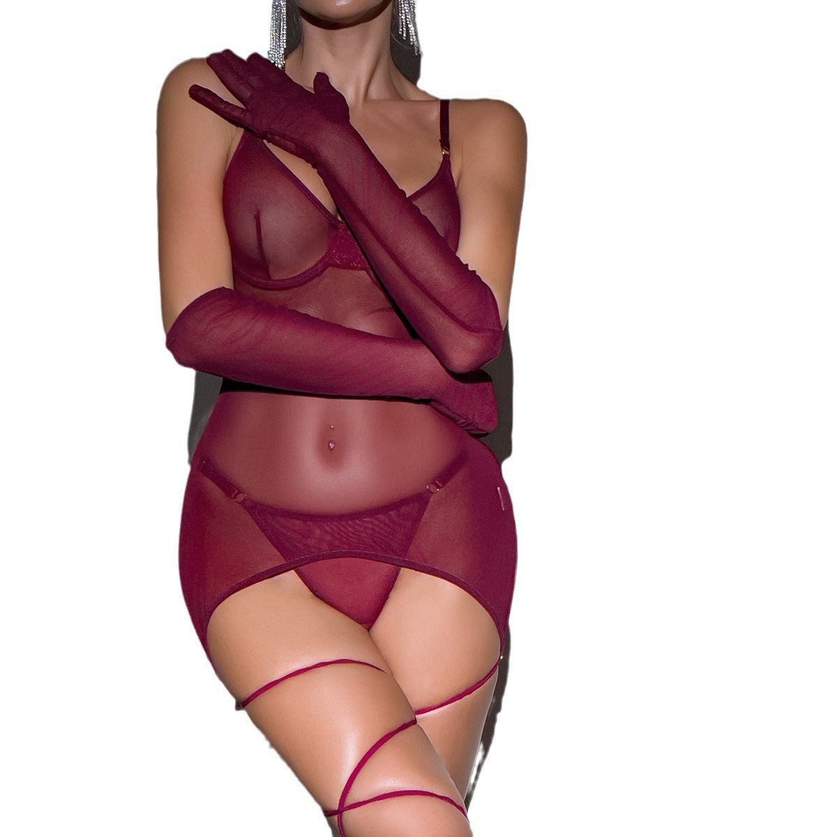 Sexy backless see-through dress