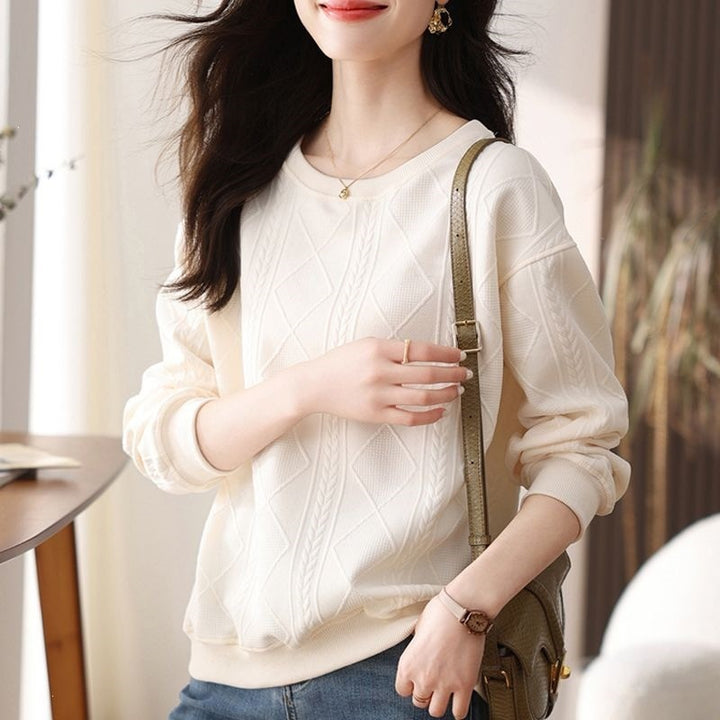 Loose-fit crew-neck top for autumn/winter
