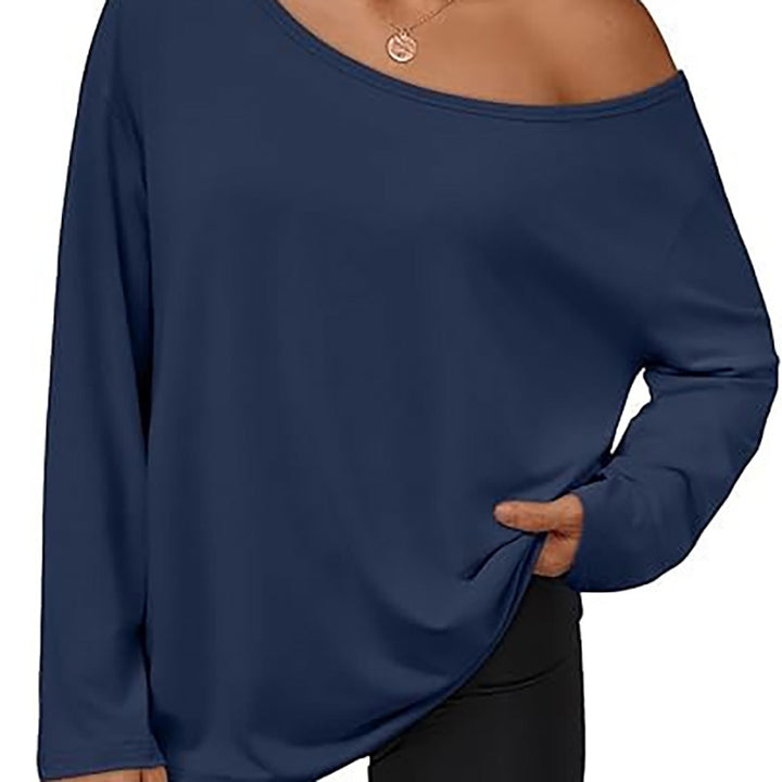 New casual asymmetric-neckline top