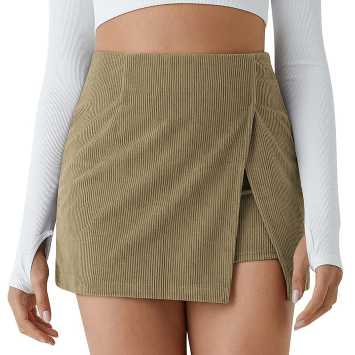 Casual High-Waisted Corduroy Mini Skirt for Autumn