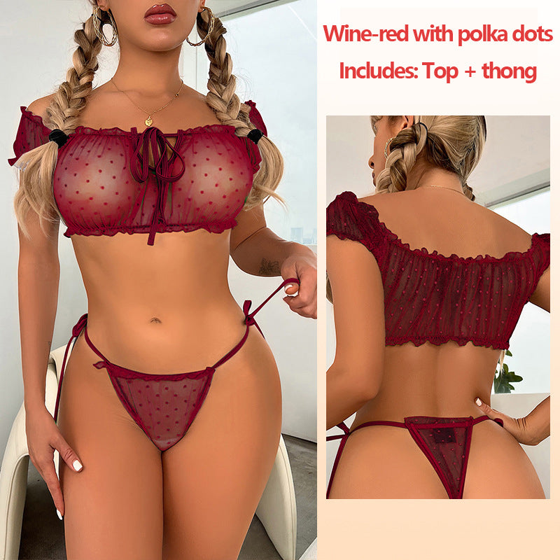 Sexy strapless bra and panty set for summer