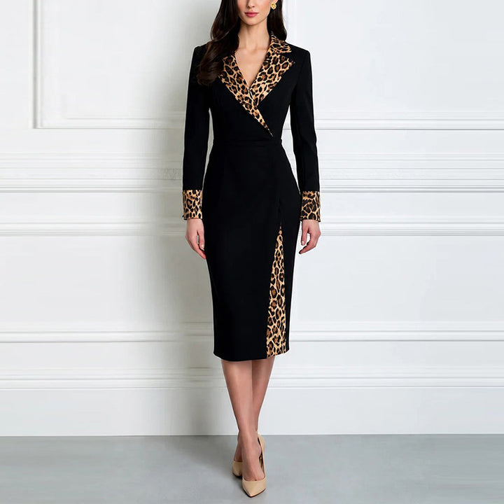 French-style vintage black slim-fit maxi dress