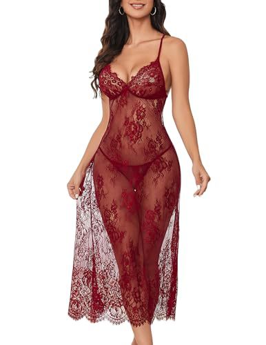 Lace see-through nightgown