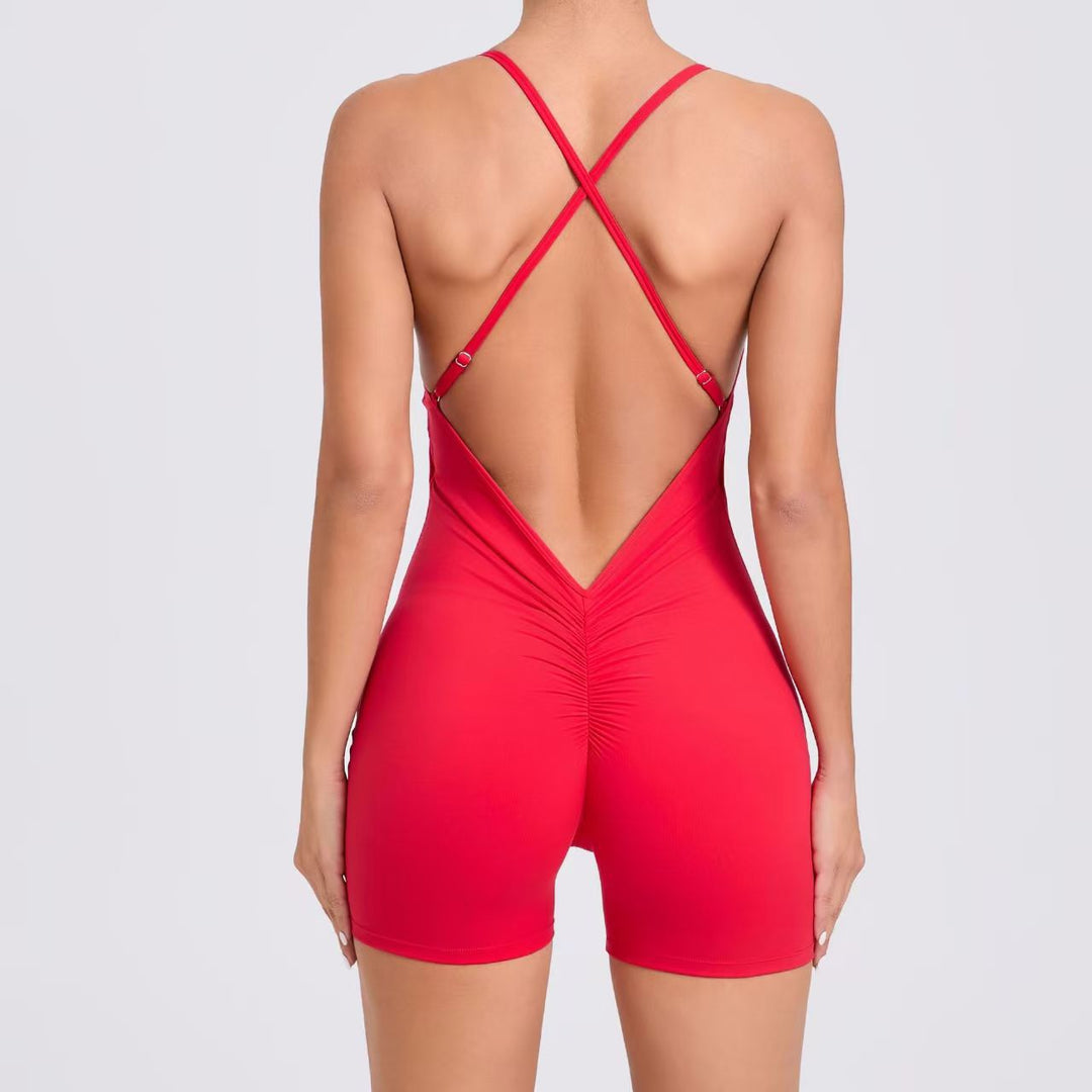 New cross back peach hip leggings