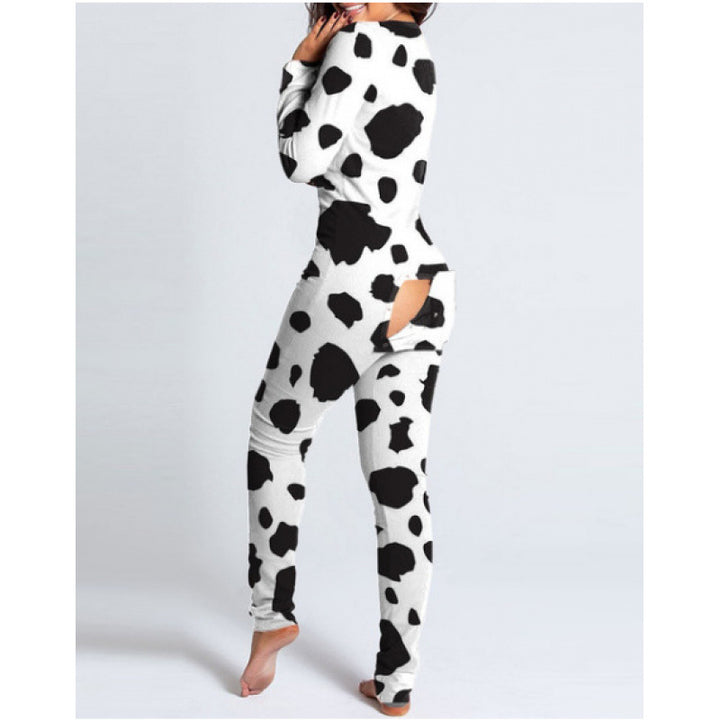 New flip-up printed Christmas long-sleeved pajamas