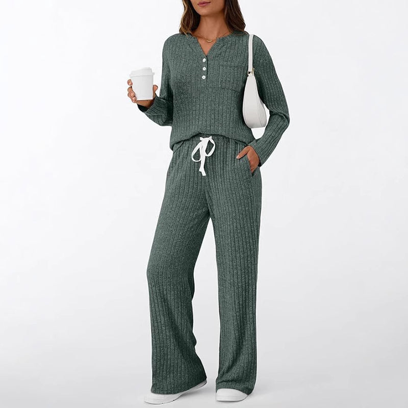 New Autumn/Winter Ribbed Brushed-Knit Set