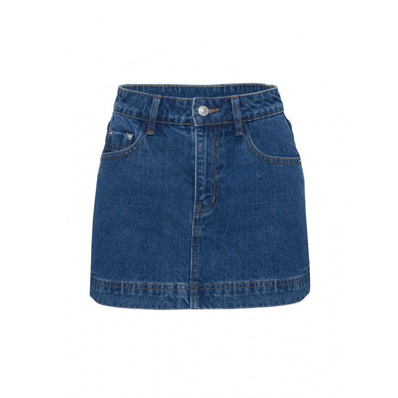 Fitted vintage-style denim culottes
