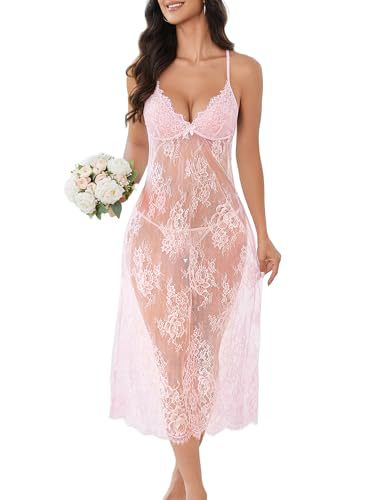 Lace see-through nightgown
