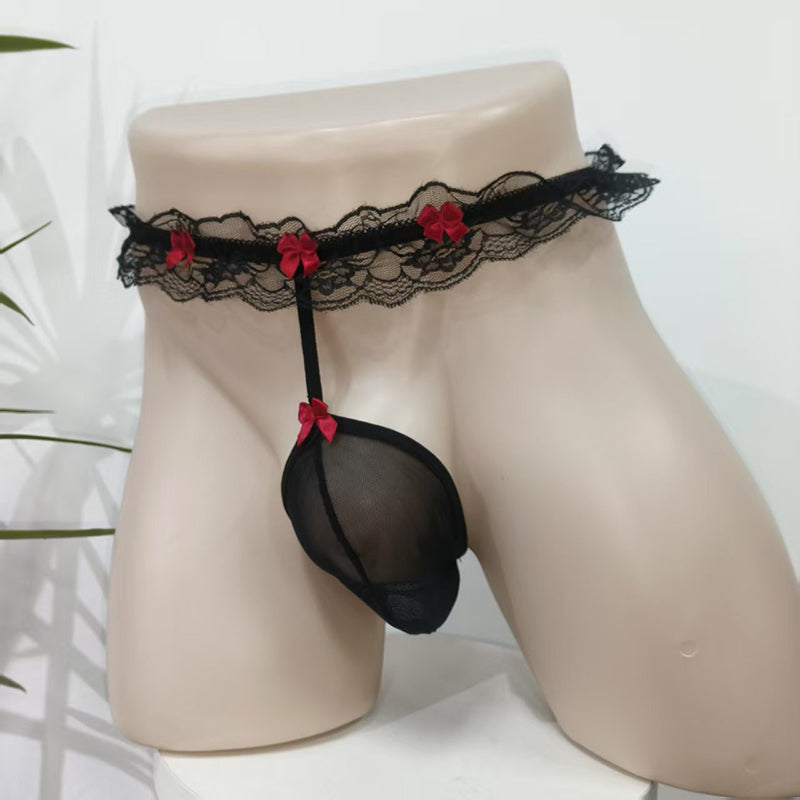 Men’s pouch briefs with a pearl-bead massage strand