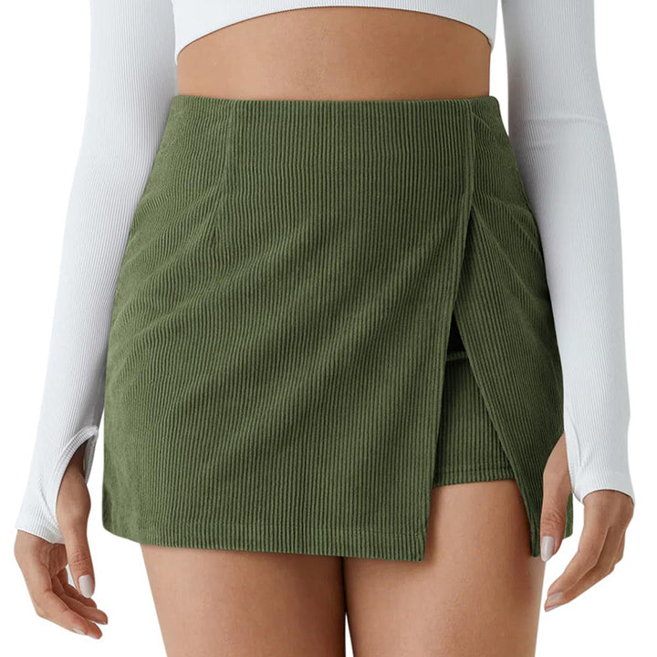 Casual High-Waisted Corduroy Mini Skirt for Autumn