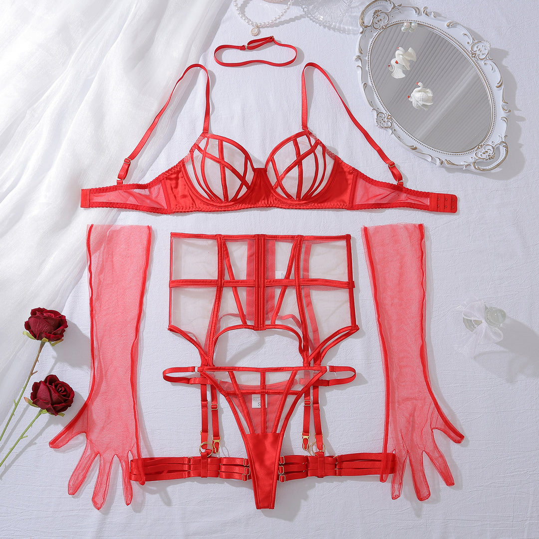 Best-selling thin mesh sexy lingerie set