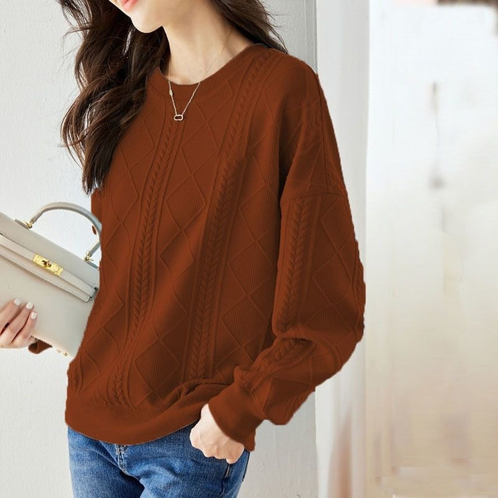 Loose-fit crew-neck top for autumn/winter