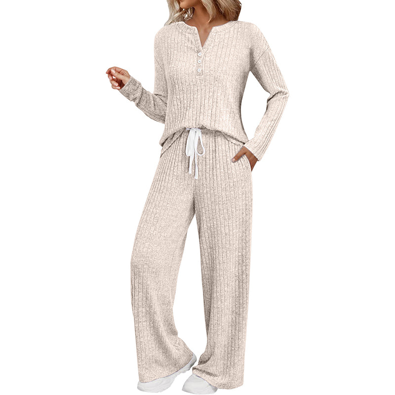 New Autumn/Winter Ribbed Brushed-Knit Set