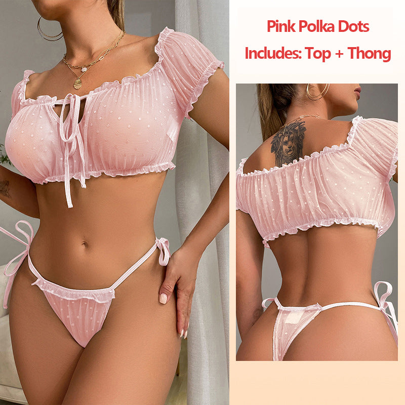 Sexy strapless bra and panty set for summer