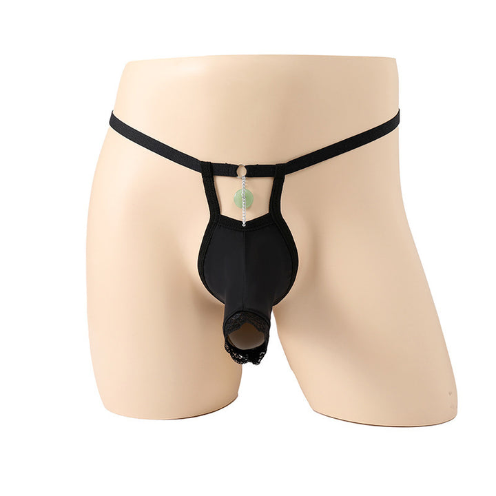 Men’s stretch briefs with cutout lace trim
