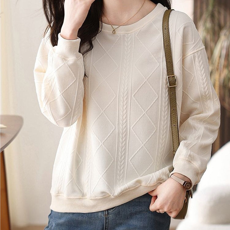 Loose-fit crew-neck top for autumn/winter