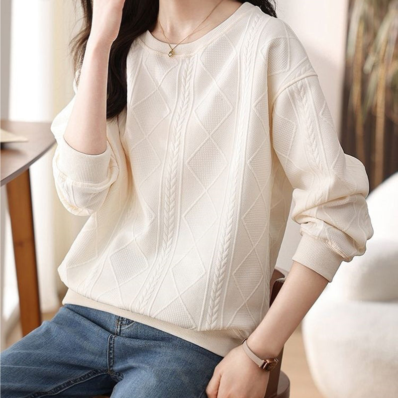 Loose-fit crew-neck top for autumn/winter