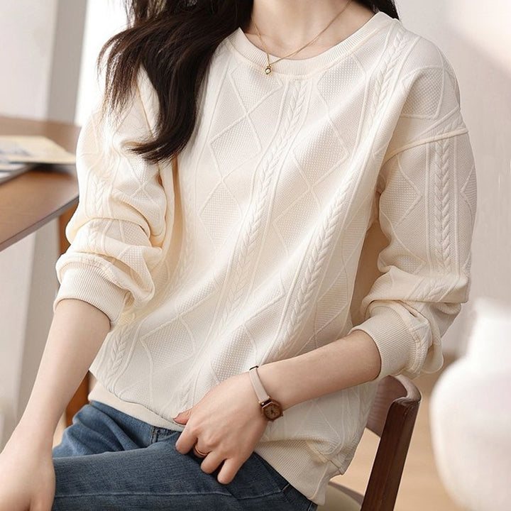 Loose-fit crew-neck top for autumn/winter