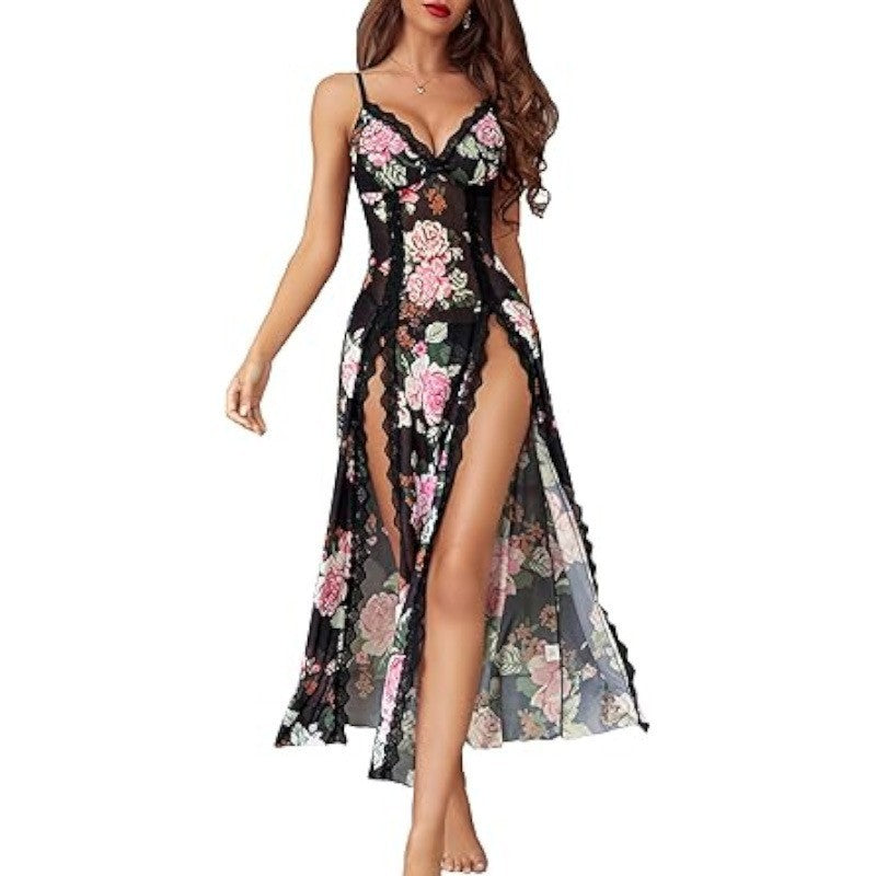 Sexy lace suspender dress