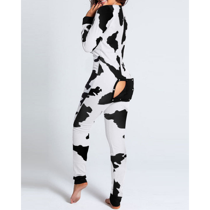 New flip-up printed Christmas long-sleeved pajamas