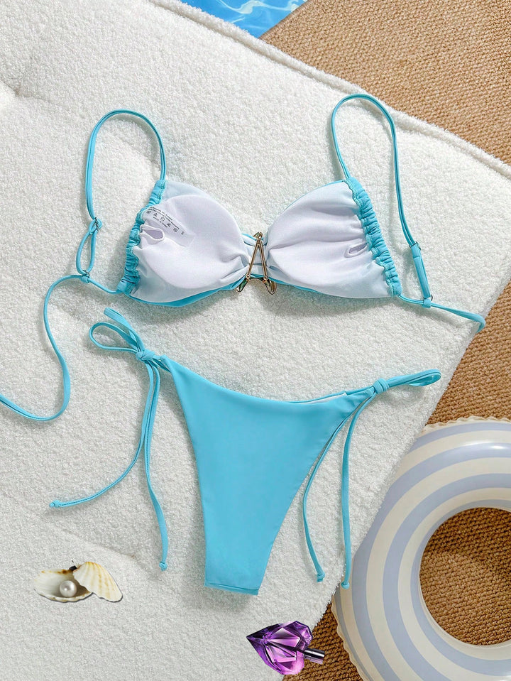 Hot-selling sexy solid color bikini two-piece set