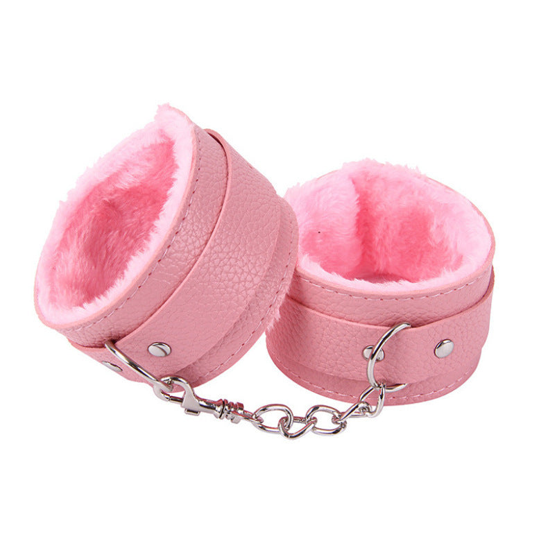 Plush handcuffs and leg cuffs bondage adult sex toys