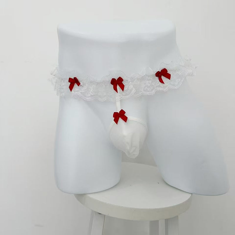Men’s pouch briefs with a pearl-bead massage strand