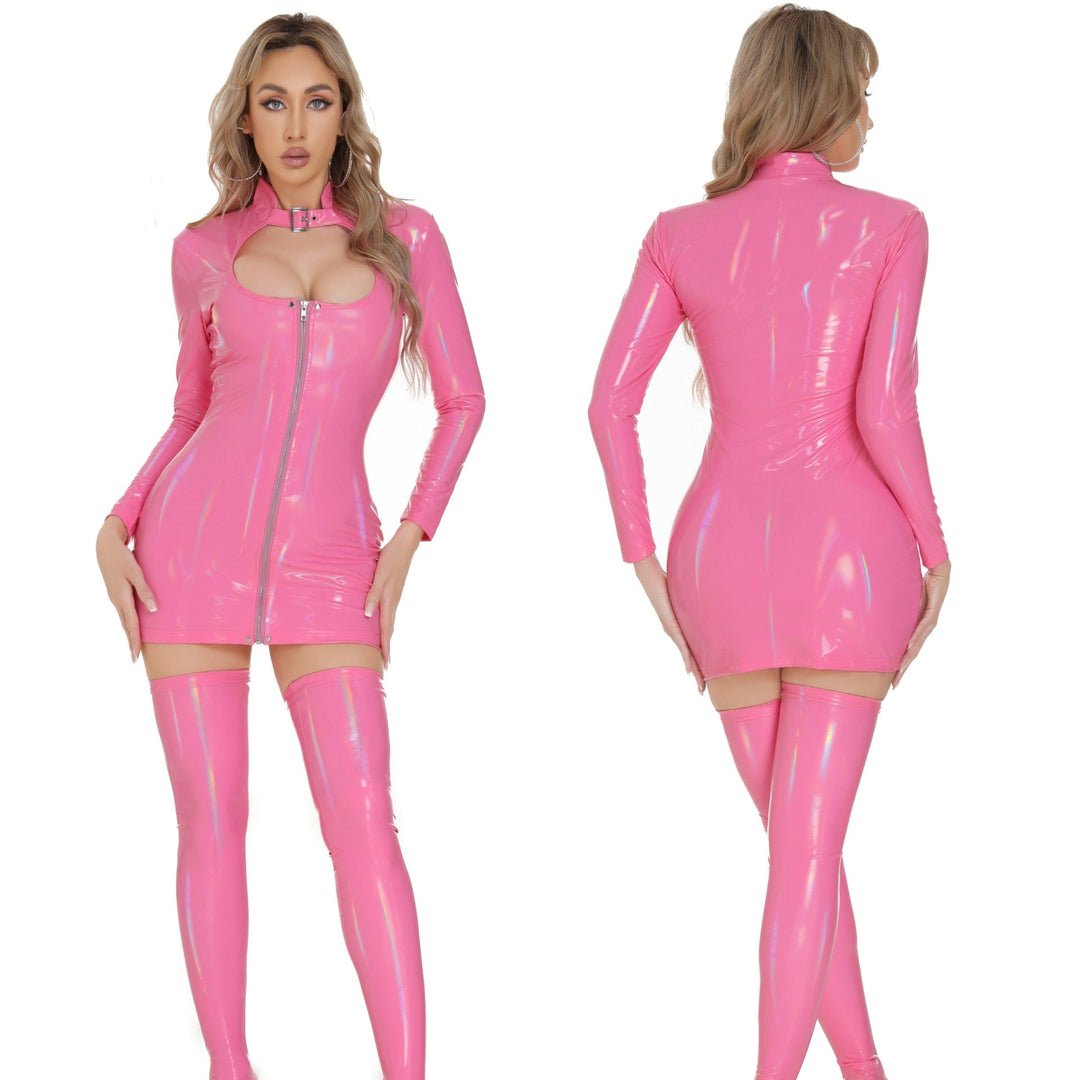 Brand new dreamy patent leather top + socks