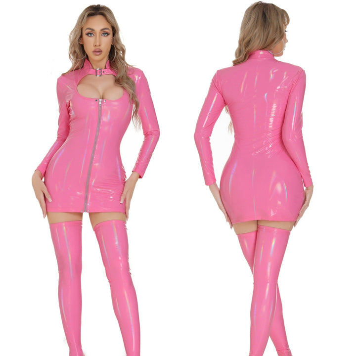 Brand new dreamy patent leather top + socks