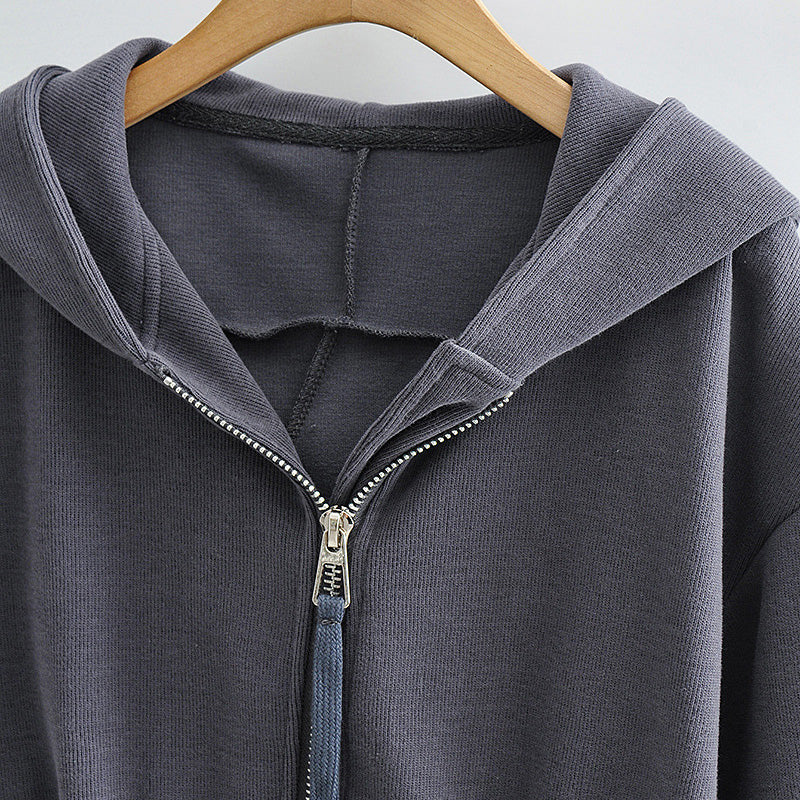 New Stylish Double-Zipper Hooded Sweatshirt (Spring/Autumn Style)