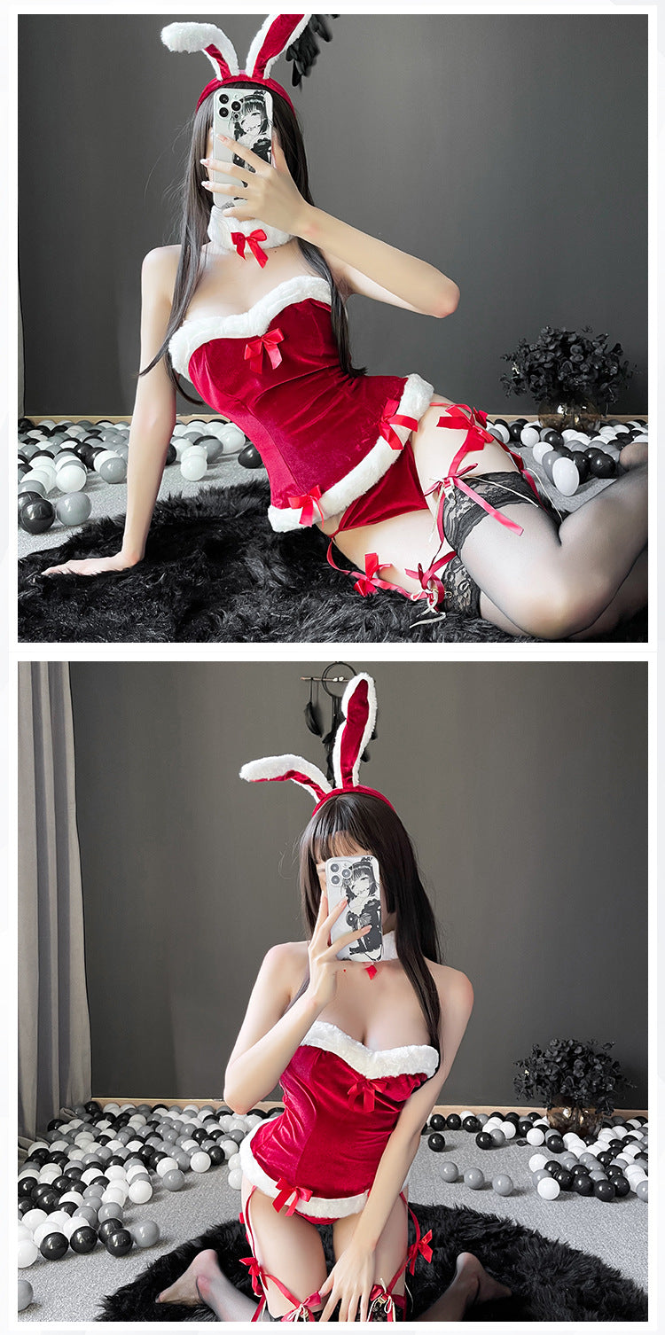 Sexy Christmas Bunny Girl Uniform Pajama Set