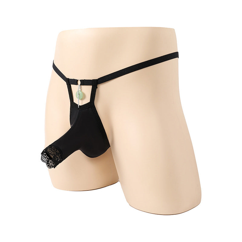 Men’s stretch briefs with cutout lace trim