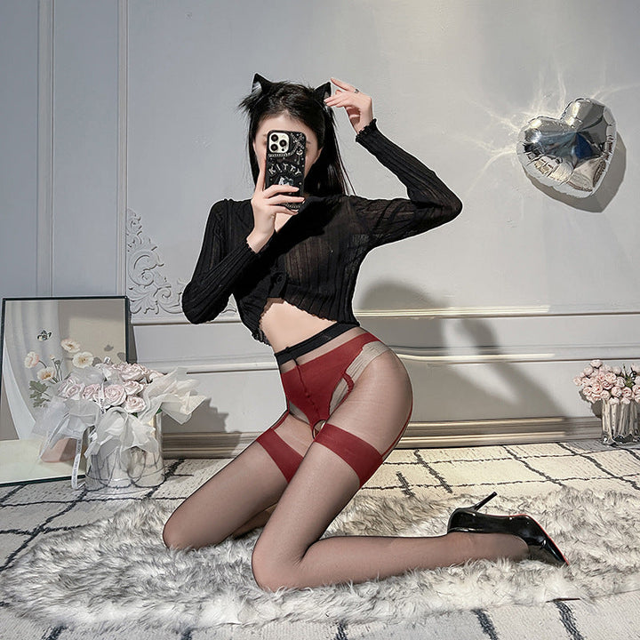 Sexy crotchless stockings