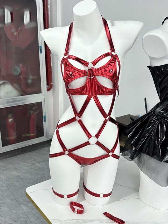 Patent leather bondage bunny girl SM jumpsuit