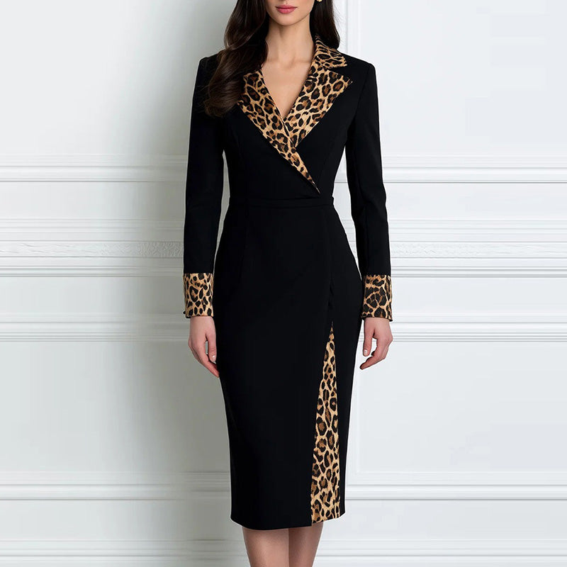 French-style vintage black slim-fit maxi dress