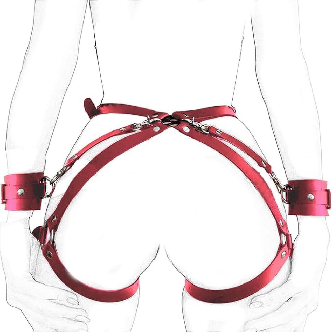 Unique leather bondage handcuffs