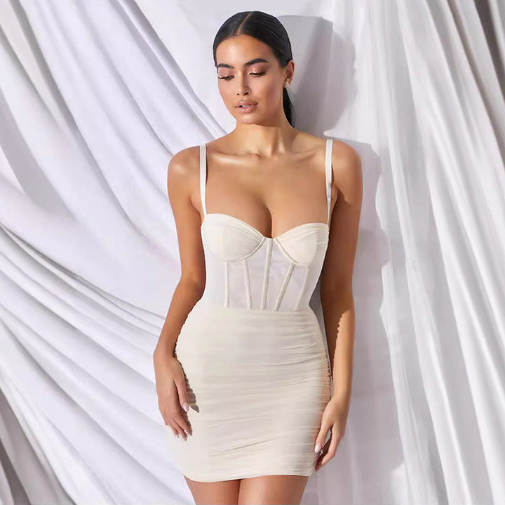 New sexy and fashionable mesh backless bodycon dress