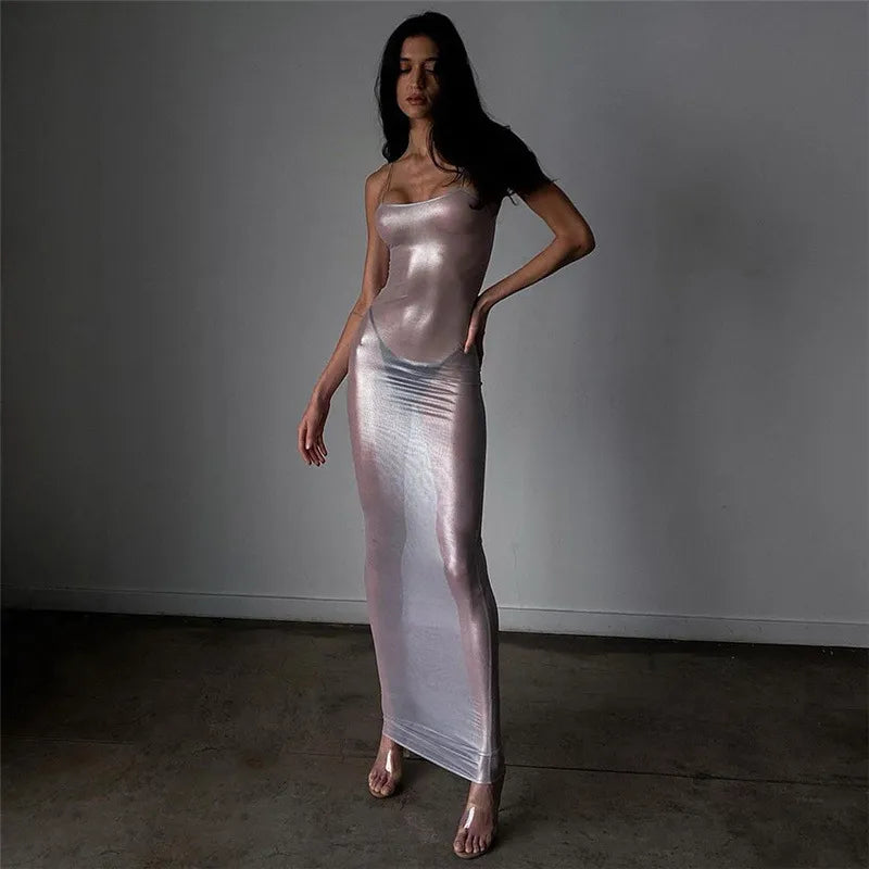 Nachtclub mode hot girl sexy durchsichtigen schlank hosenträger kleid