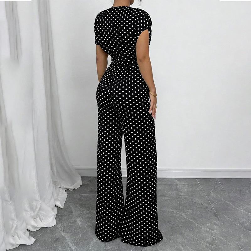 Women’s Asymmetric-Neck Off-Shoulder Cinched-Waist Jumpsuit