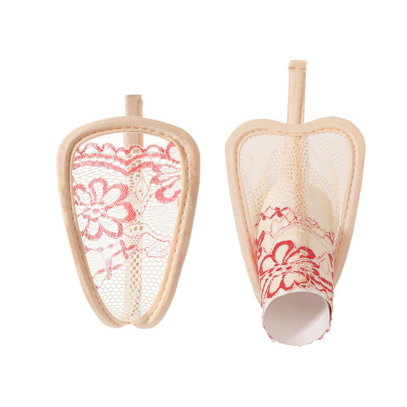 Transparent lace C-string lingerie for couples