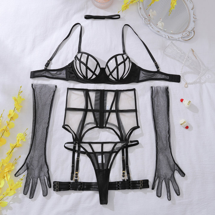 Best-selling thin mesh sexy lingerie set
