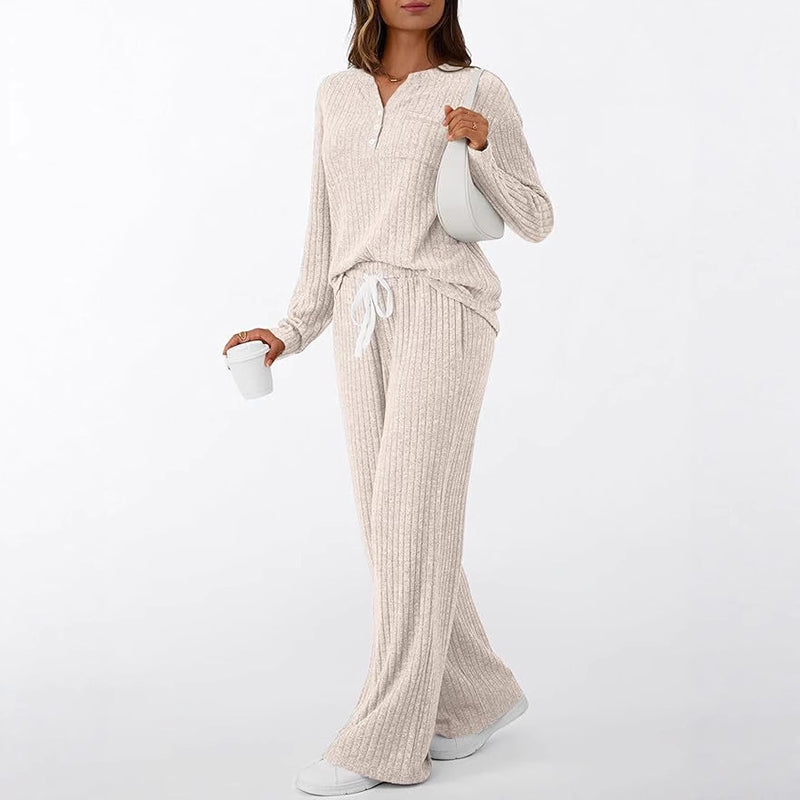 New Autumn/Winter Ribbed Brushed-Knit Set