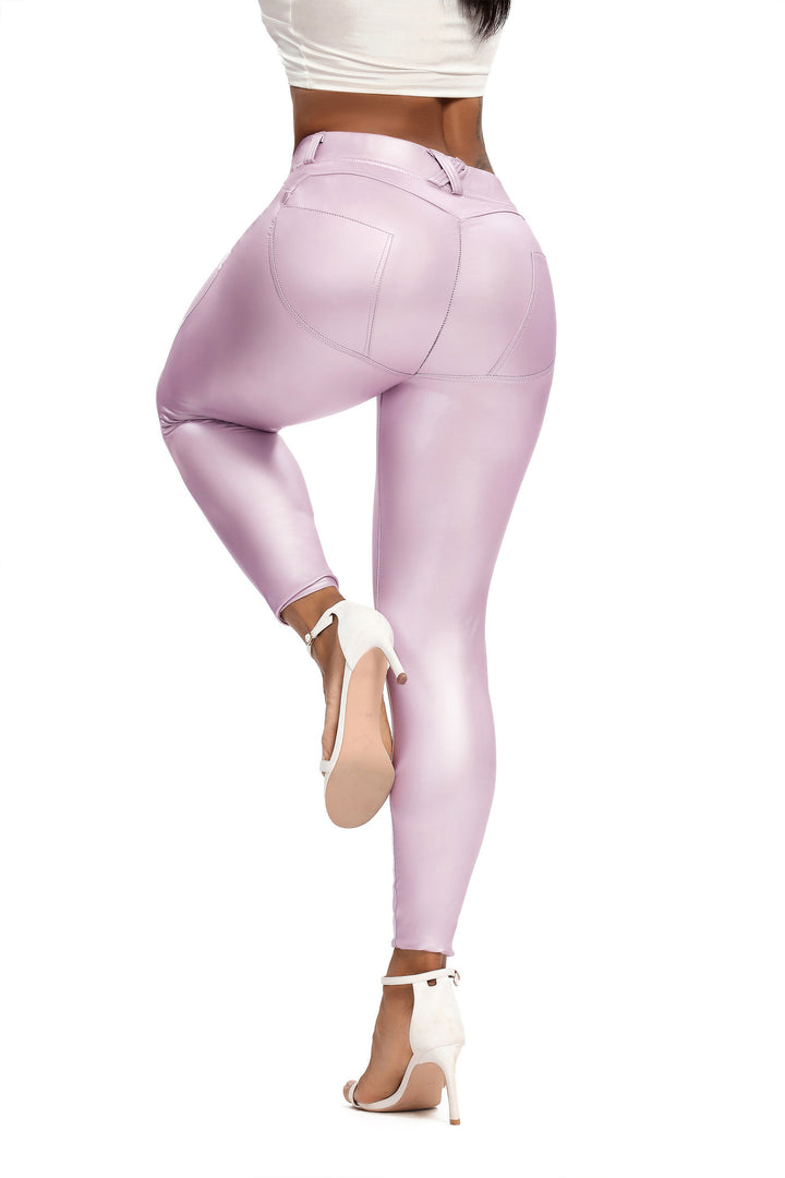 High-elasticity, thickened yoga leather pants, lifting and shaping the buttocks.