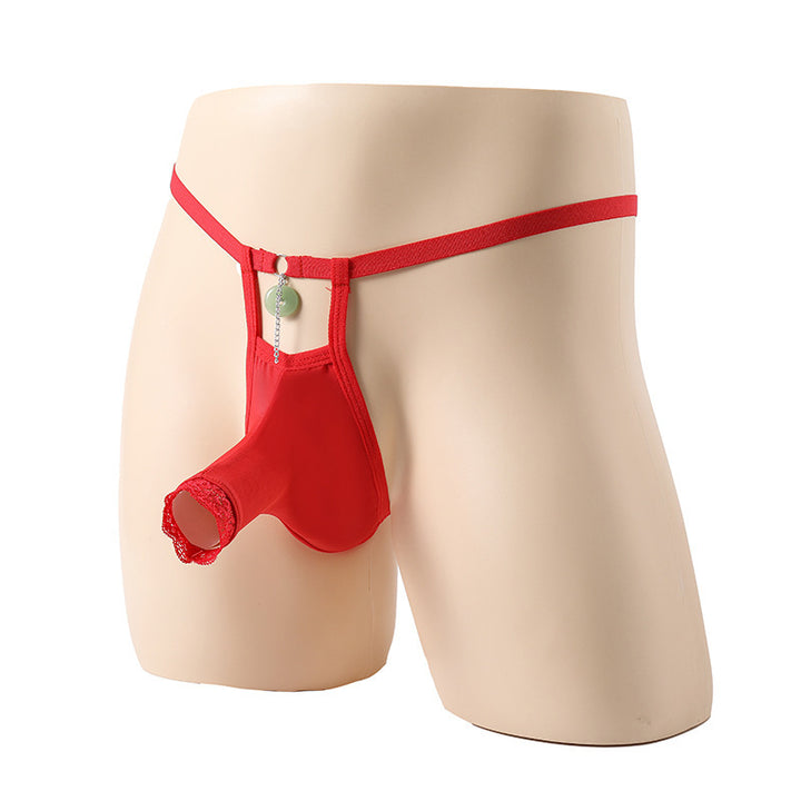 Men’s stretch briefs with cutout lace trim