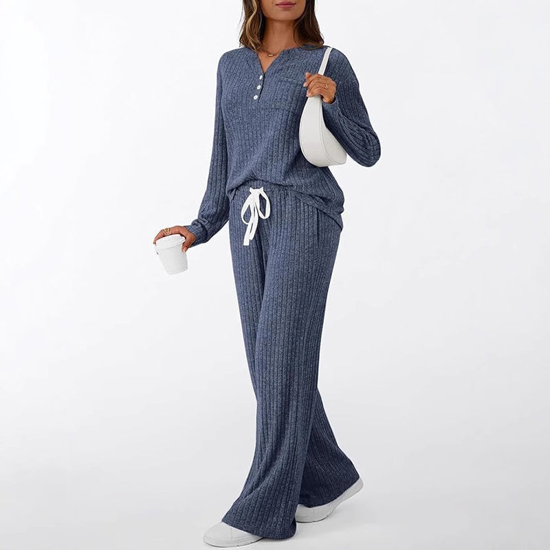 New Autumn/Winter Ribbed Brushed-Knit Set
