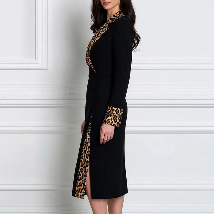 French-style vintage black slim-fit maxi dress