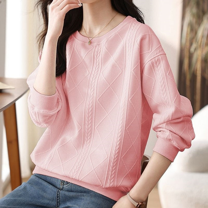Loose-fit crew-neck top for autumn/winter